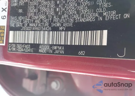 2006 Toyota Highlander из США, поврежденный, VIN JTEGD21A960154426